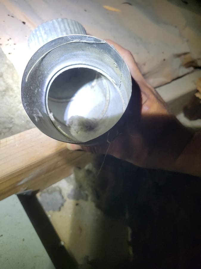 Exhaust fan duct work during a ceiling repair